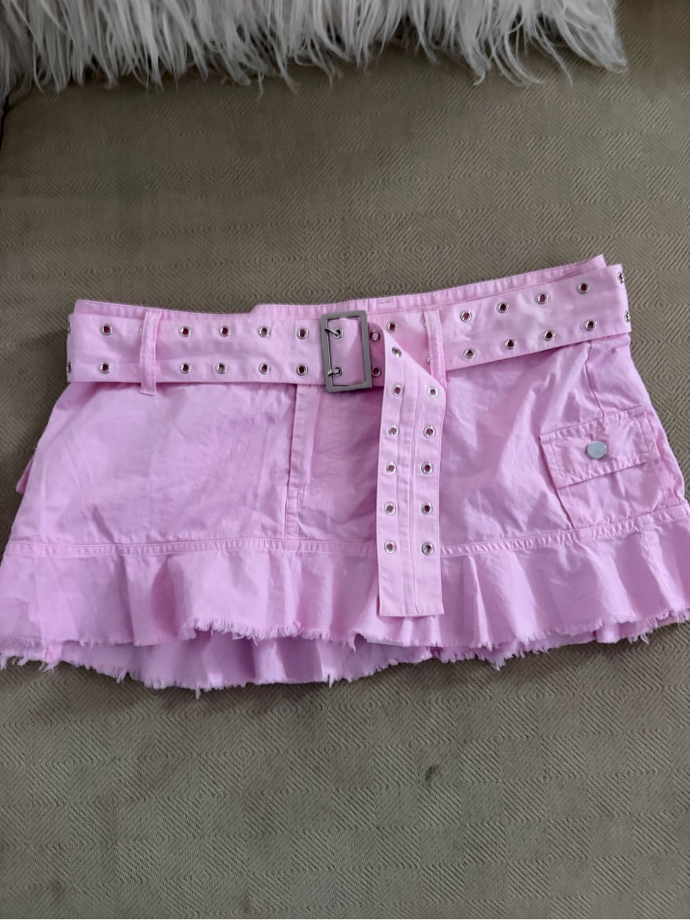 Frankie’s bikinis pink denim skirt